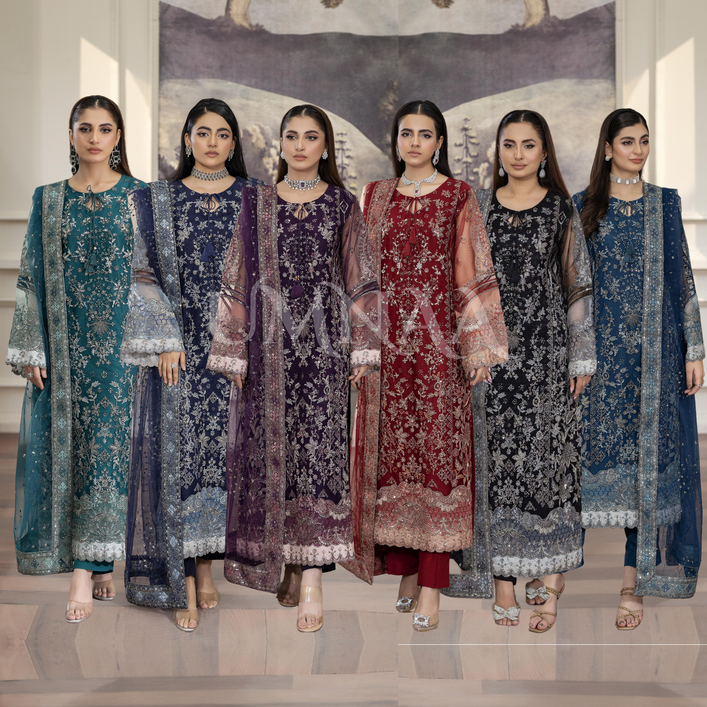 UTT-08 Luxury Festive Net Collection | Ready to Wear | Traditional Thread