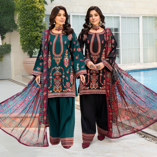 KC-1491 kashmiri Chikenkari Luxury Cotton farshi Shalwar Collection | Ready to Wear | Karma Collection