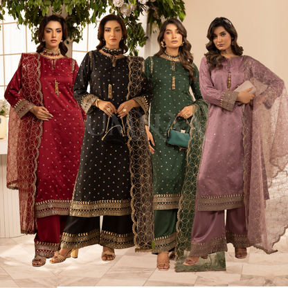 UMS-24 Luxury Embroidered Viscose Collection | Ready to Wear | Simrans