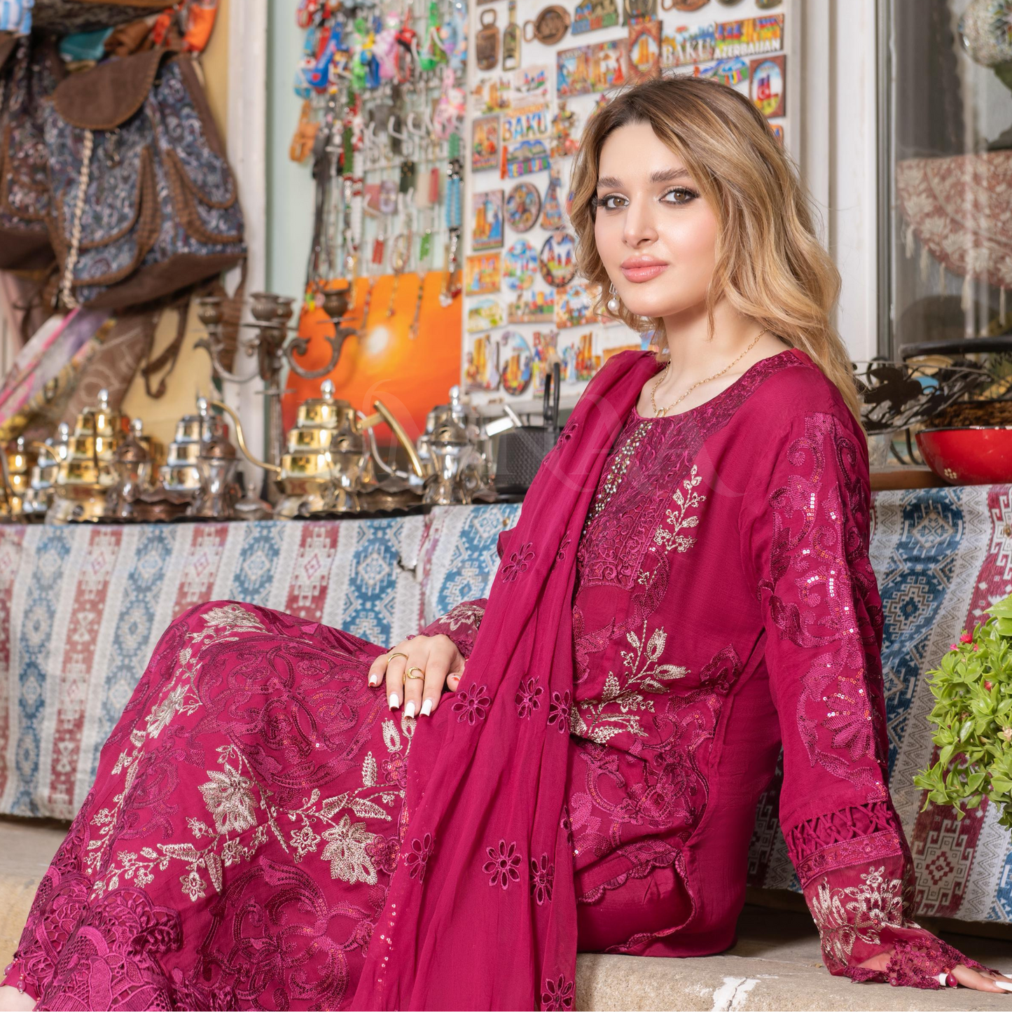 UA-114 Luxury Embroidered Chiffon Collection | Ready to Wear | Umnaa