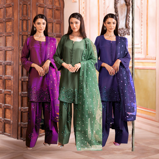 RA-22 Luxury Raw Silk Embroidered Farshi Shalwar Best Selling Collection |Ready to Wear | Raniya.h