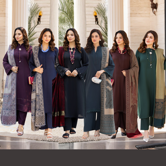 RA-23 Dhanak Dress with Kashmiri Wool Shawl 3 Pc Collection |Ready to Wear | Winter Collection | Raniya.h