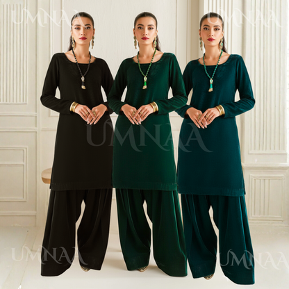 UA-139 Solid Velvet Farshi Shalwar Collection by Umnaa
