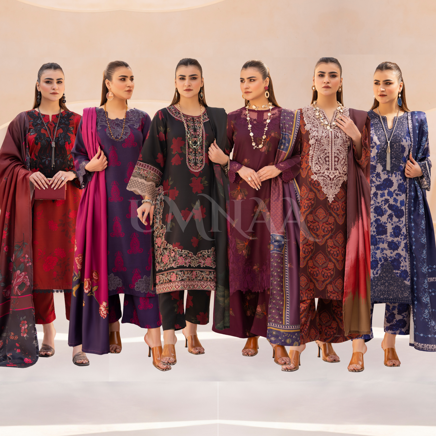 RA-24 Embroidered Printed Dhanak dress with Wool Shawl  by Raniya.h