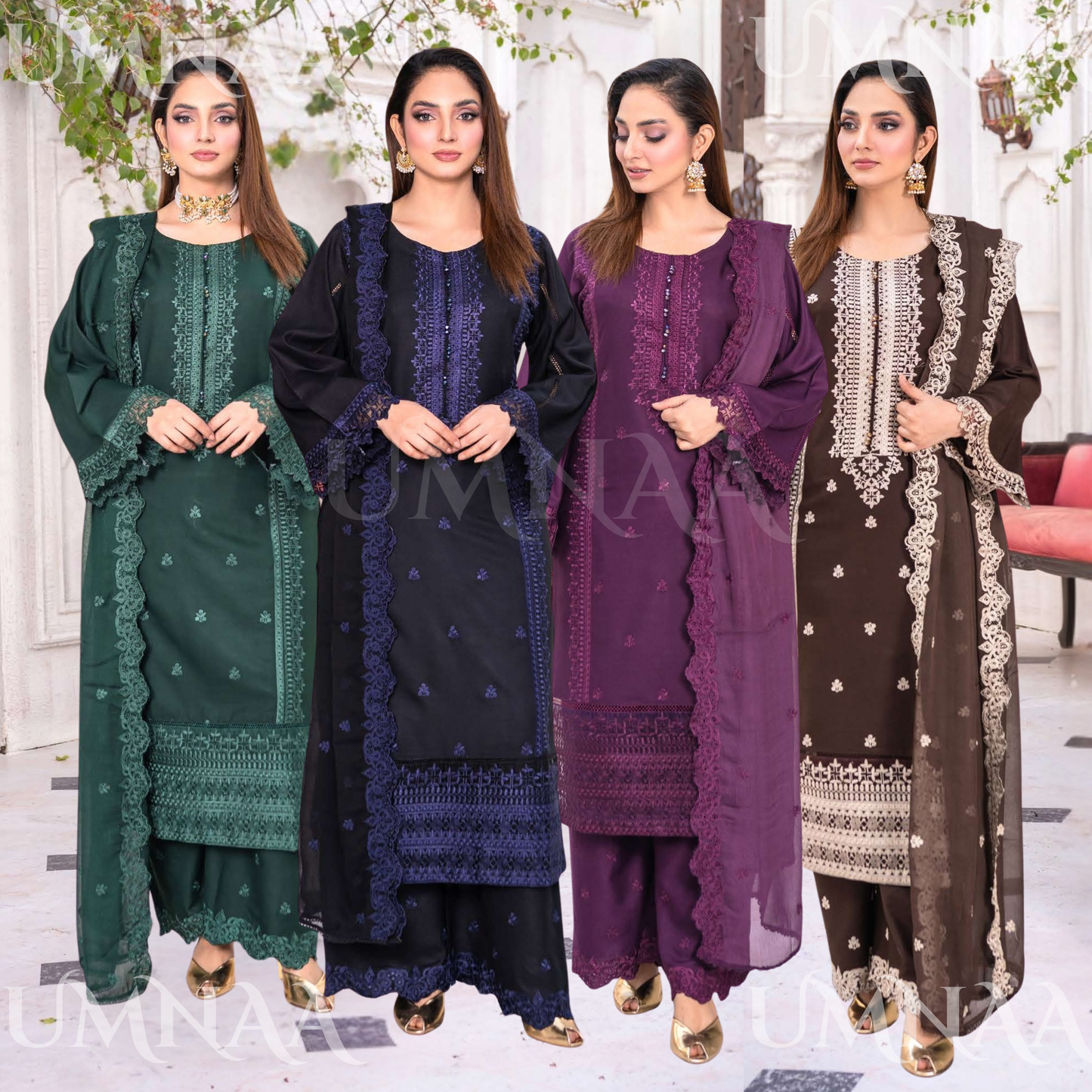 UMRZ-53 "Asim Jofa LUX " Embroidered Dhanak Collection By Rangz