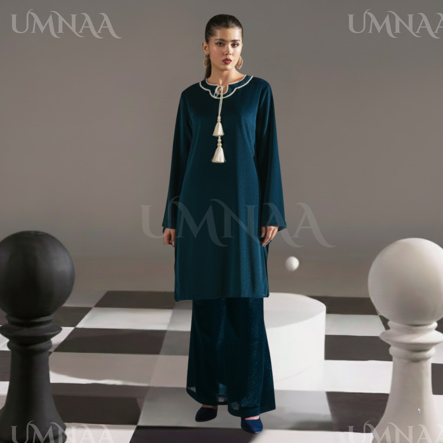 UA-152 Solid Velvet Farshi Shalwar Collection by Umnaa