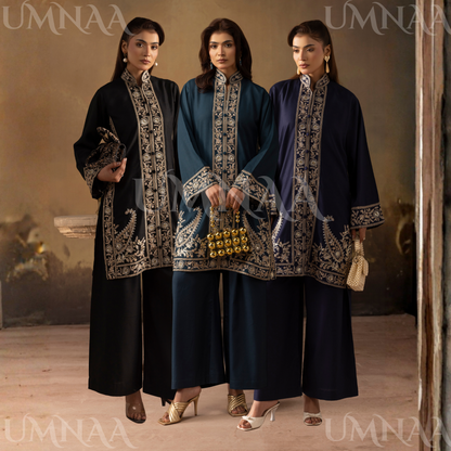 UMS-48 Embroidered Dhanak 2 Pc Co-Ords Set by Simrans