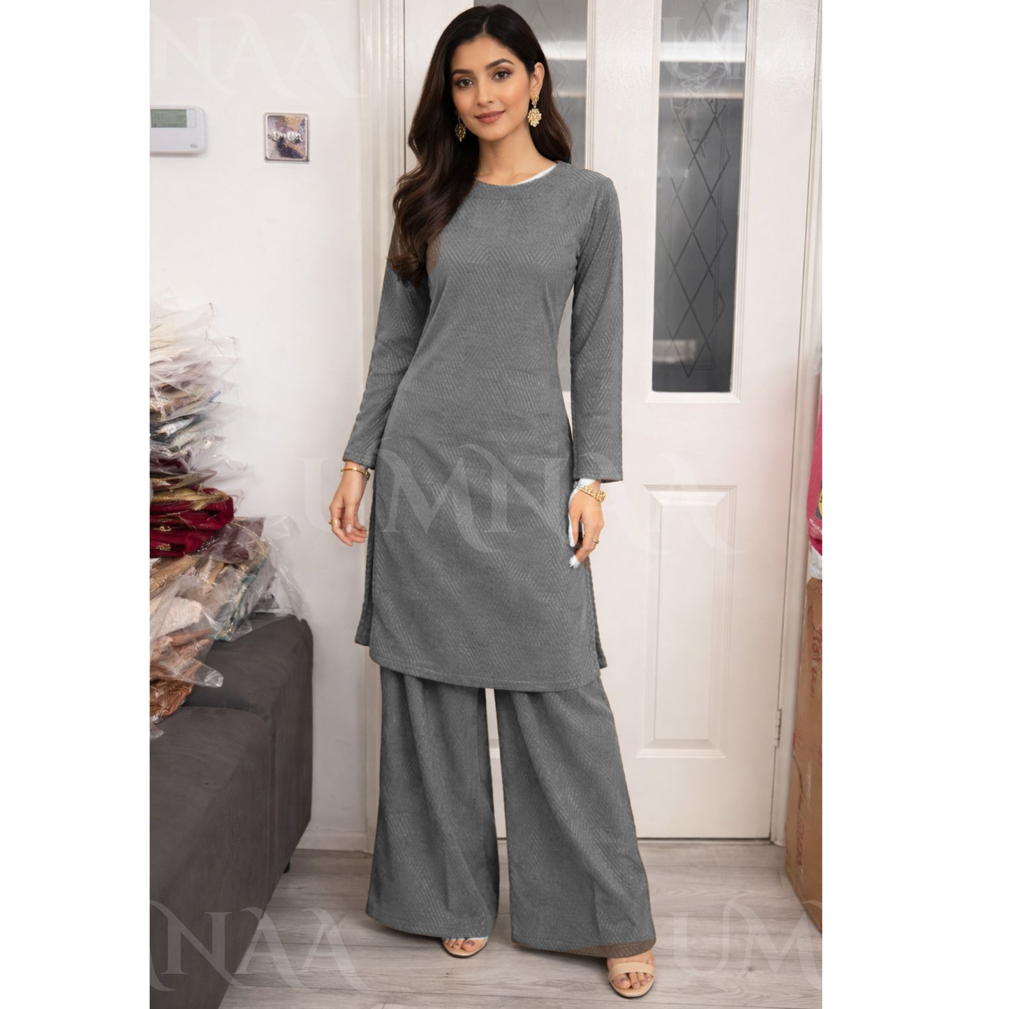 UA-154 Winter Co-Ord Set | English Winter Thick Fabric Warm Soft Co-Ords Set