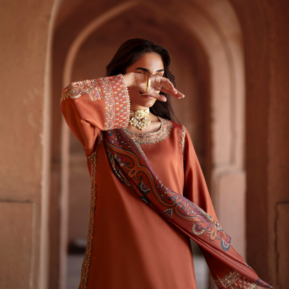 UCA-34 "ISHQIA" Festive Drop Embroidered Viscose Collection by Casuallite