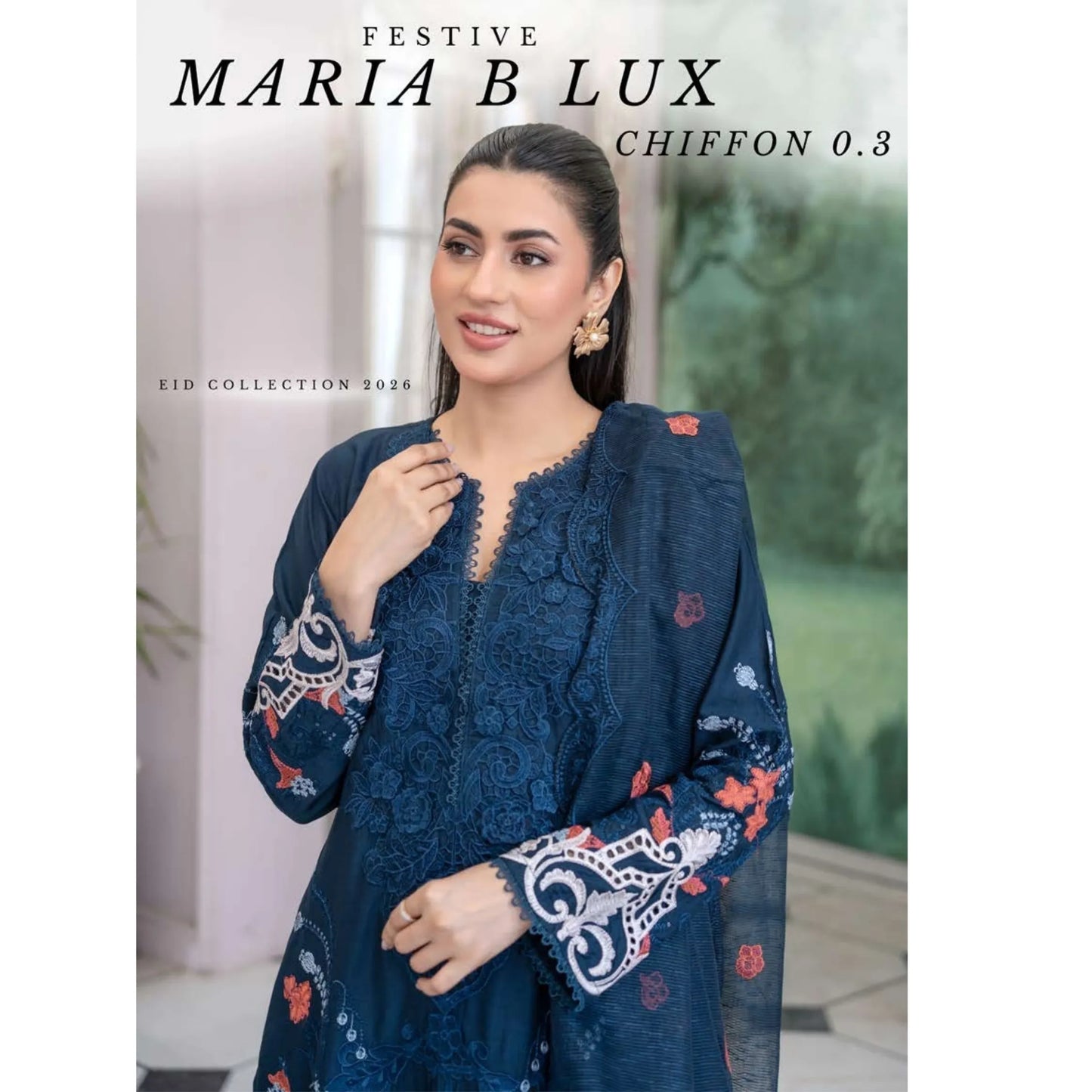 UMRZ-55 Festive Maria.b Lux by Rangz Embroidered Linen Collection