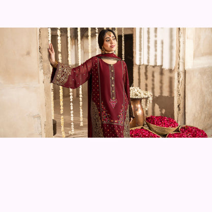 F-521 "Saj Dhaj" Embroidered Georgette Collection by Karma Collection