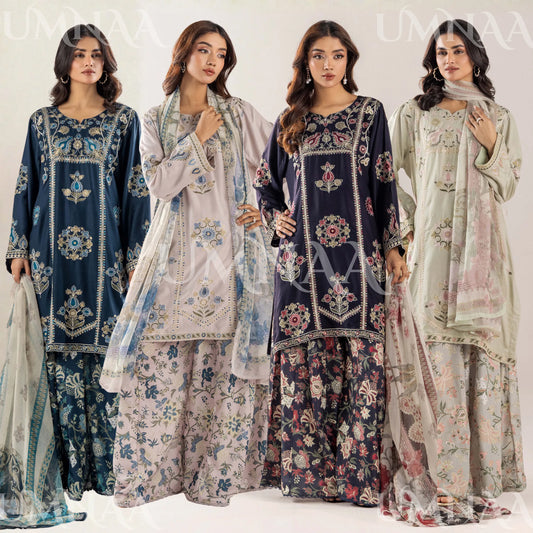 UTT-18 VOL 2 Embroidered Printed Linen Festive Collection by Traditional Thread