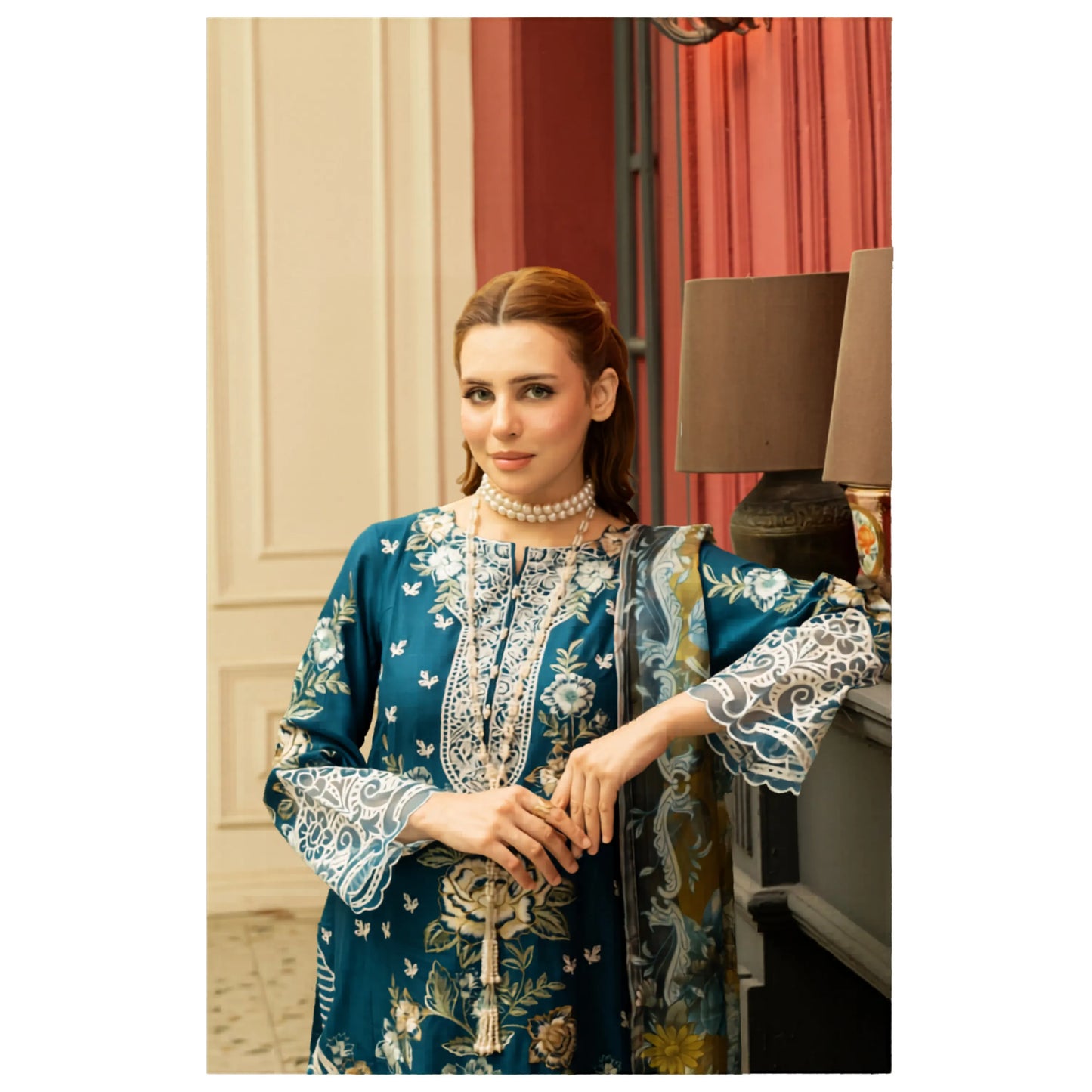 UMRZ-58 Embroidered Linen Collection 3 Pc By Rangz Asian clothes Ready to Wear