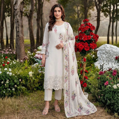 UA-185 Embroidered Cotton 3-Piece Collection | Ready to Wear Asian clothes