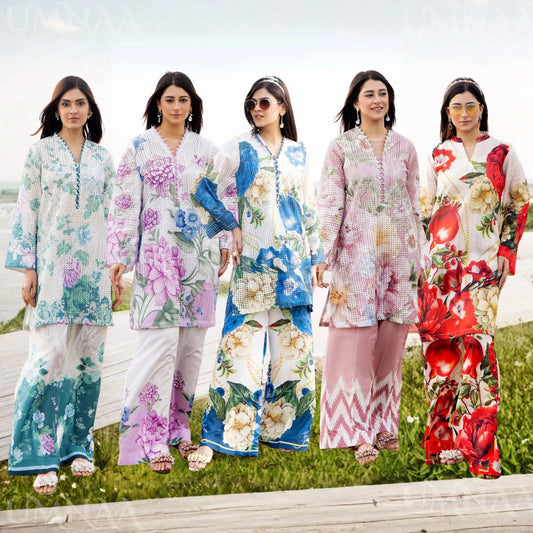 UTT-20 "Camelia" VOL 1 Summer Printed Chikankari Co Ord Set Collection by Traditional Thread | Asian Clothes