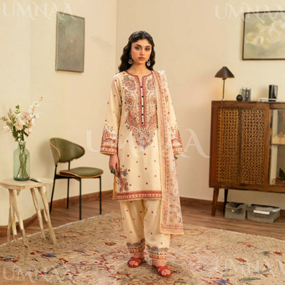 UA-188 Embroidered Cotton dress by Umnaa | Ready to Wear | Pakistani Asian Clothes