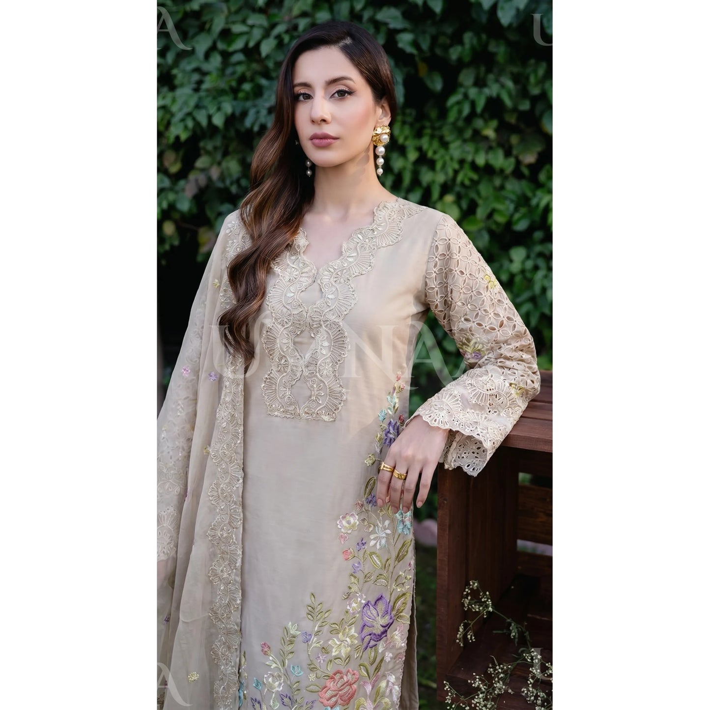UA-191 Embroidered Cotton Collection 3 Piece | Ready to Wear | Asian clothes