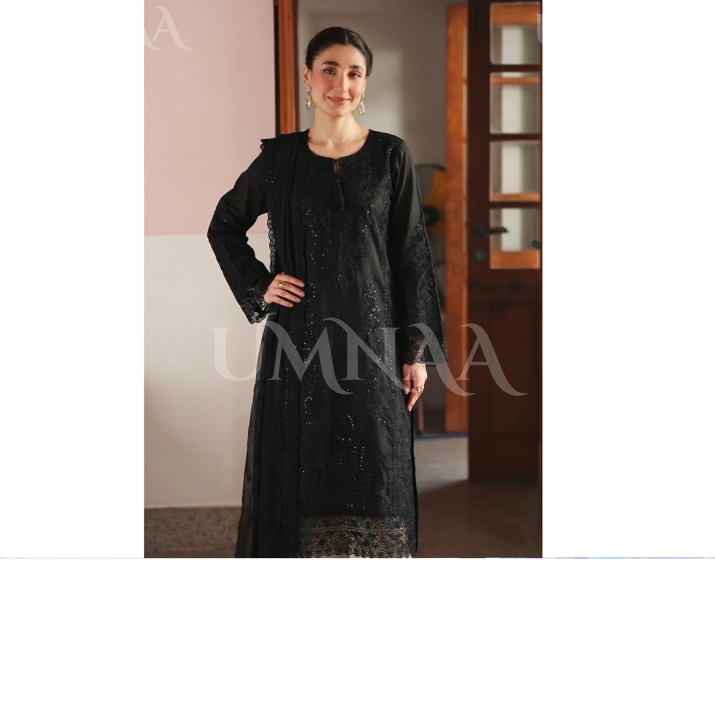 UA-192 festive Embroidered Cotton Collection with Chiffon Duppatta | Ready to Wear | Asian clothes