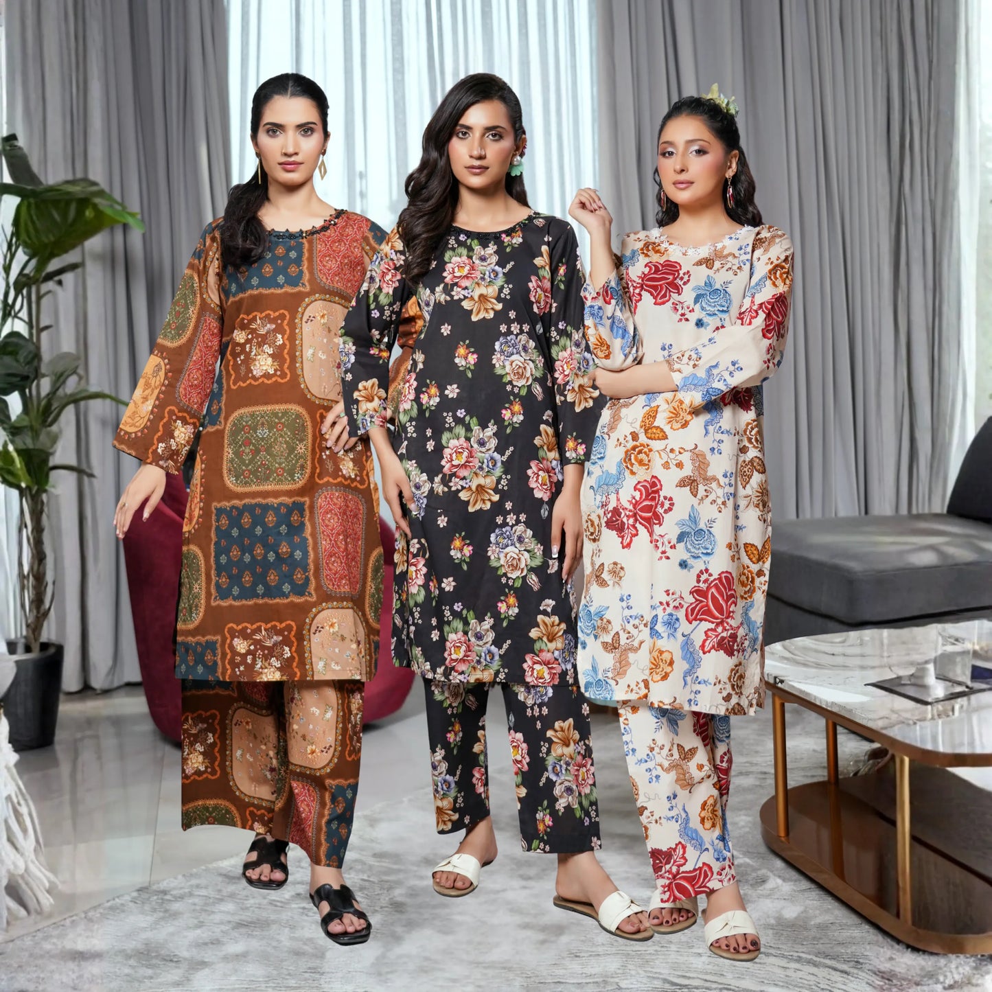 UMS-62 "Limelight" by Simrans Printed Lawn Co Ord Set Collection | Ready to Wear Pakistani Asian clothes