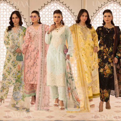 UMS-63 "Limelight" by Simrans Embroidered Printed Pure Lawn 3 Pc Collection Ready to Wear Pakistani Asian clothes