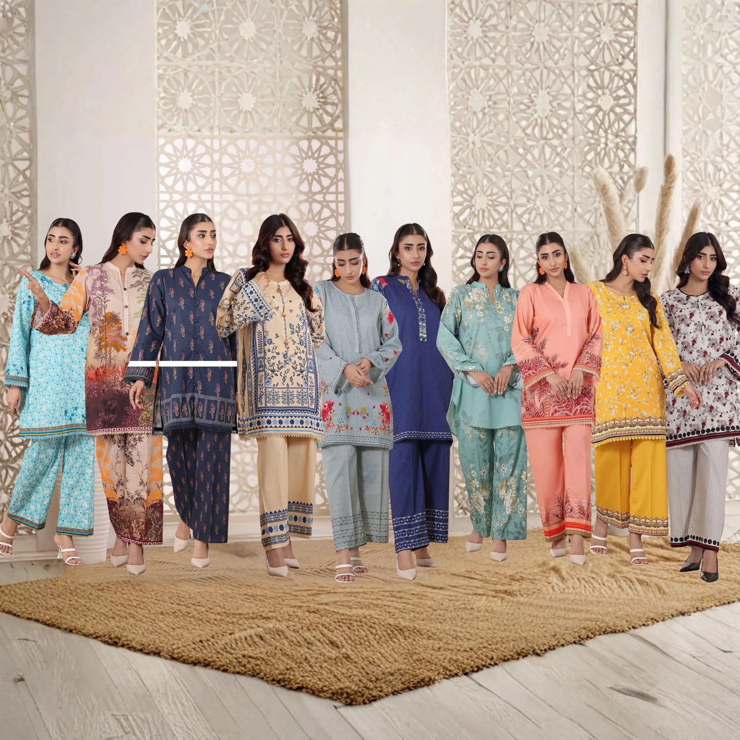 USN-19 Daily Pret Vol'8 Printed Lawn Co-Ords Set by Saphron Casual Co Ord Set Pakistani