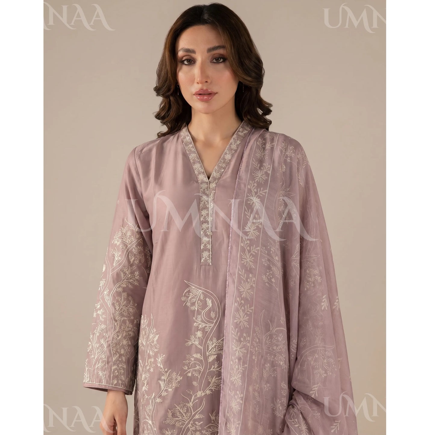 UA-221 Embroidered Cotton Ready to Wear Collection Pakistani Asian Women | 3 Piece Shirt Trouser Duppata by Umnaa