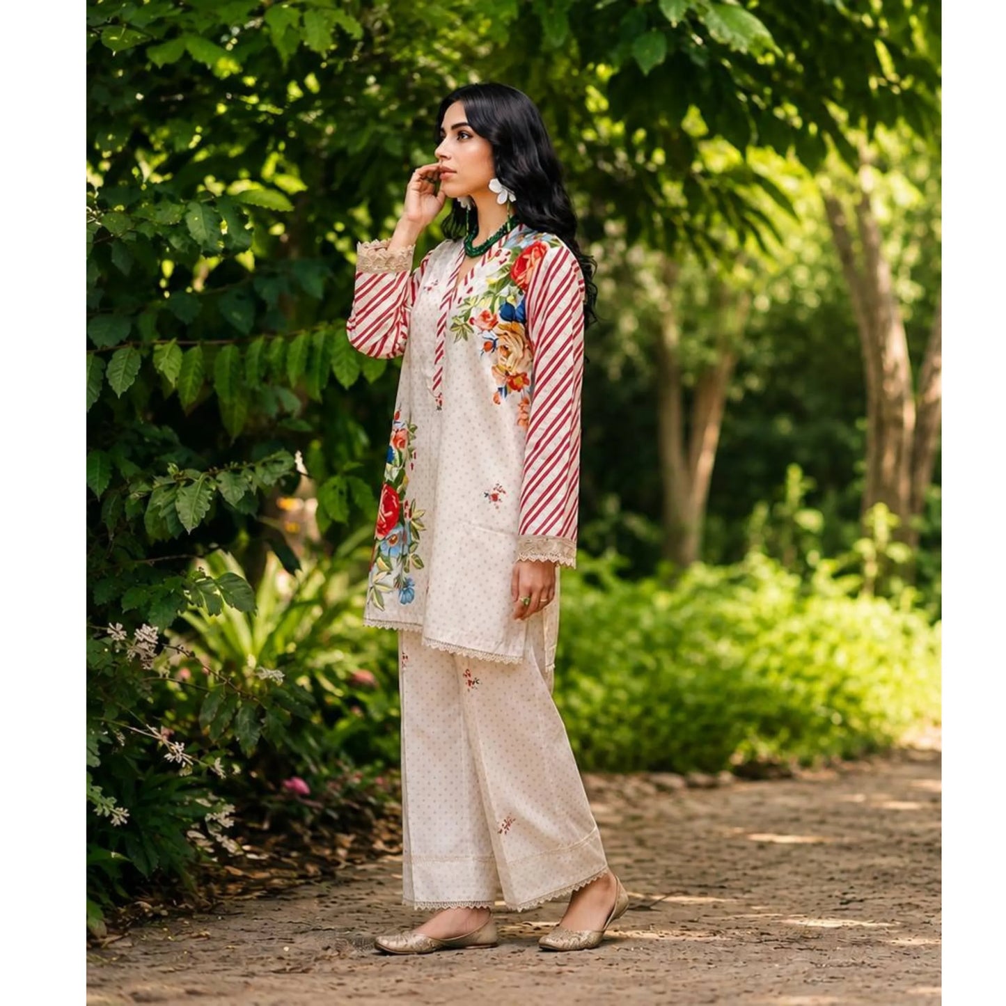 USN-21 Printed Lawn 2 Piece Co-Ord Set for Women | Soft Summer Casual Wear by Saphron
