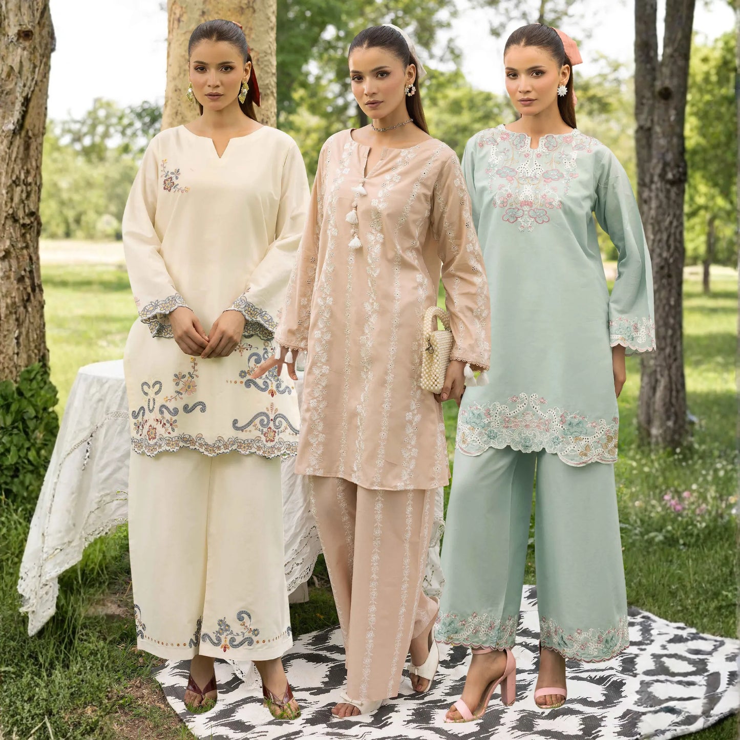 UMS-66 "Image Kari" Embroidered Lawn Co-Ords Set by Simrans | Ready to Wear Pakistani Asian clothes