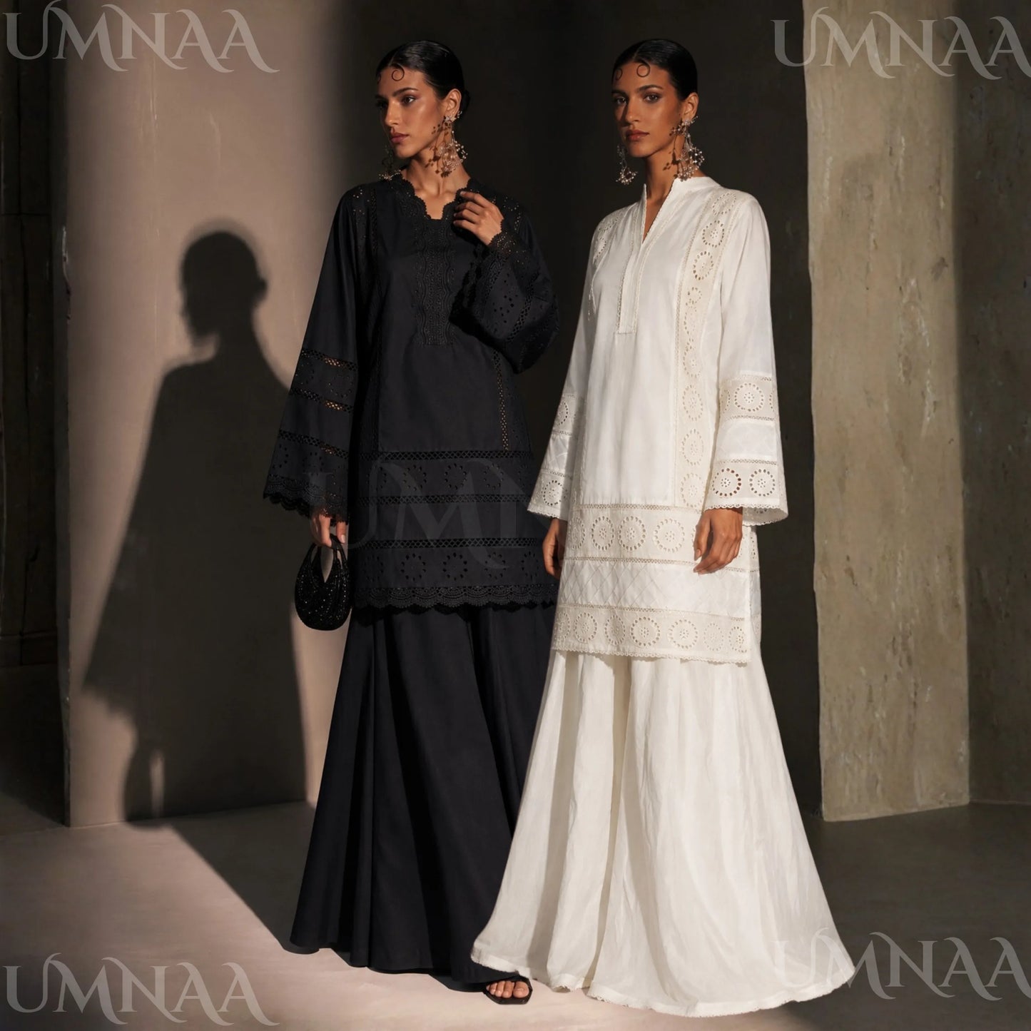 RA-35 Lawn Chikankari 2 Piece Sharara Set by Raniya.h | Premium Embroidered Summer Outfit | Women Casual & Festive Wear