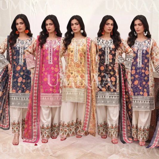 UA-334 Embroidered Viscose 3 Pc Collection Ready to Wear Pakistani Asian clothes by Umnaa