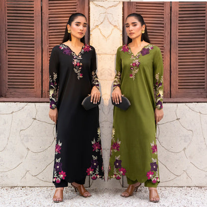 UA-237 Embroidered Kaftan Style Co-Ord Set Asian Wear | Umnaa