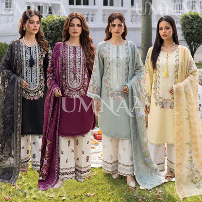 UA-246 Embroidered Cotton 3 Pc Collection Ready to Wear Pakistani Asian clothes by Umnaa