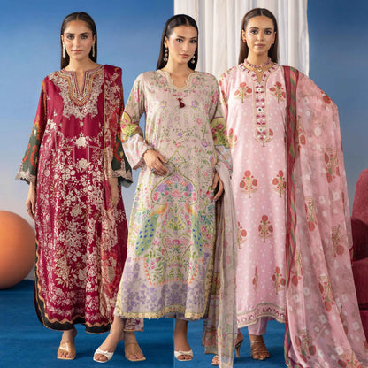 UMS-67 Ethnic Rozana by Simrans Poly Lawn Kaftan Co Ords set