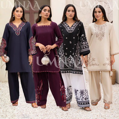 UA-257 Embroidered Cambric Cotton Co-Ord Set | Ready to Wear | Asian Clothes