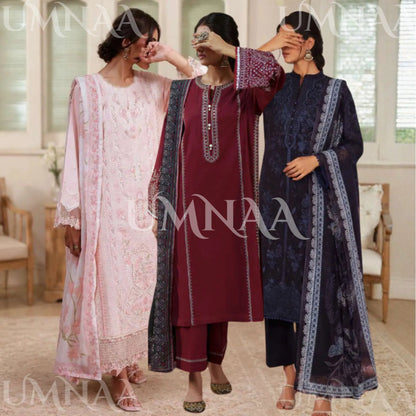 UCA-47 "Sakoon" Embroidered Cambric 3 Pc Collection | Casuallite