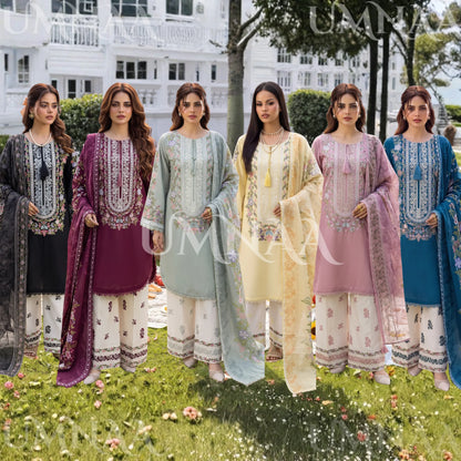 UA-246 Embroidered Cotton 3 Pc Collection Ready to Wear Pakistani Asian clothes by Umnaa