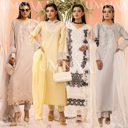 UMS-68 Florence Embroidered Visocse 3 pc Collection | Simrans