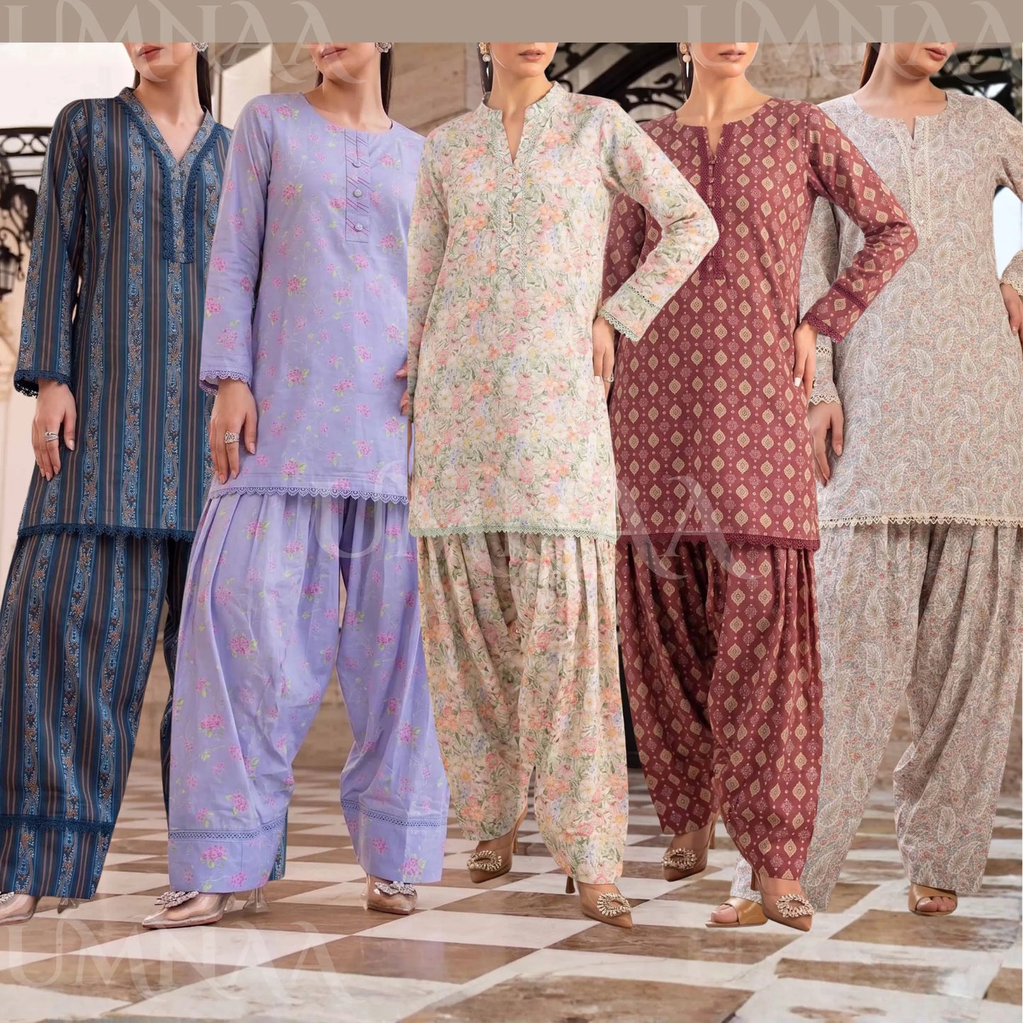 USN-23 Printed Farshi Shalwar Lawn Co-Ord Set | Saphorn