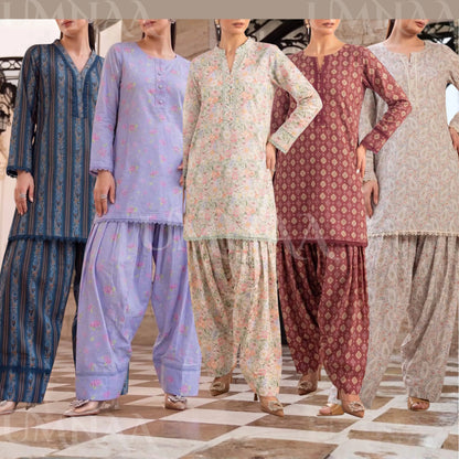 USN-23 Printed Farshi Shalwar Lawn Co-Ord Set | Saphorn