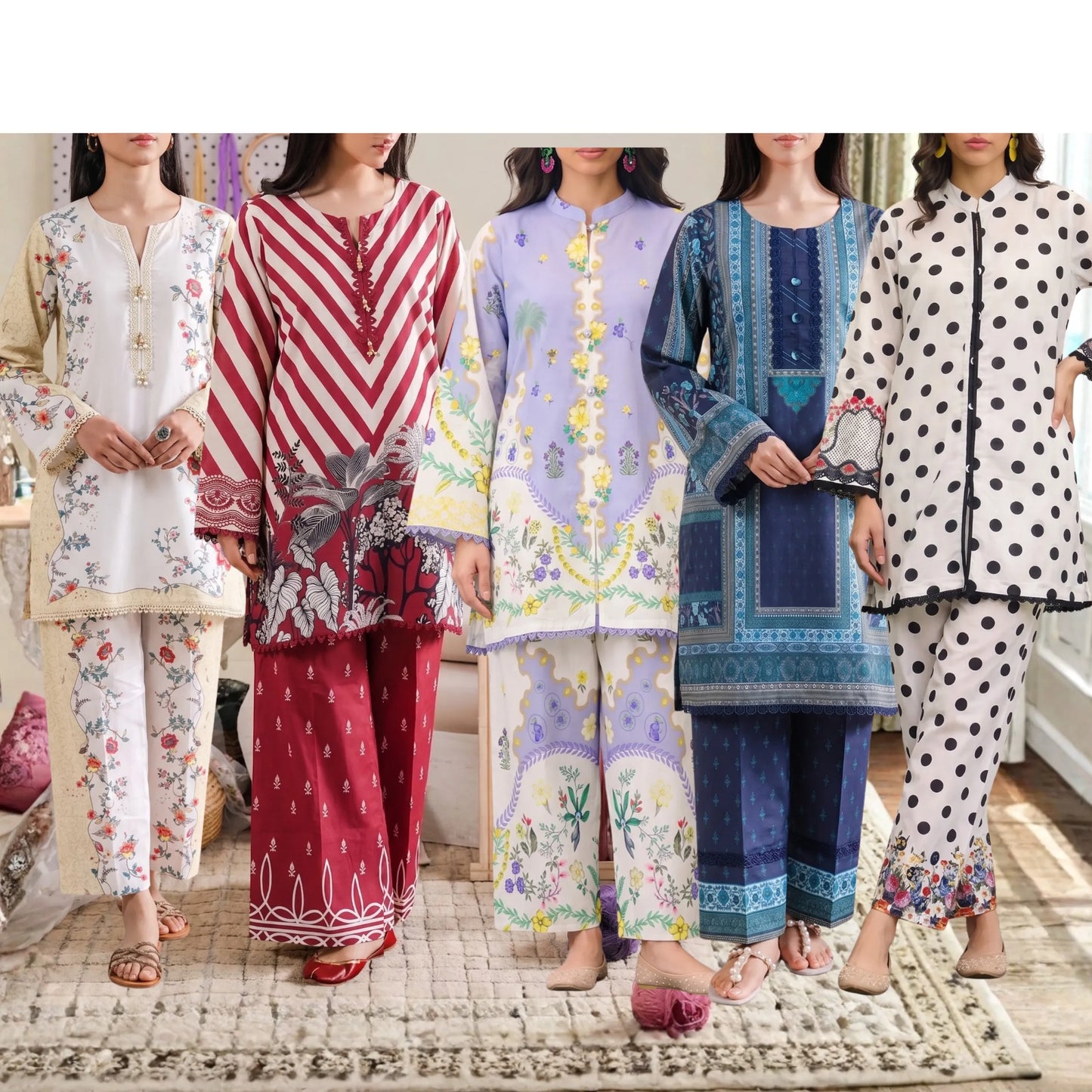 USN-28 Printed Lawn 2 Piece Co-Ord Set for Women | Soft Summer Casual Wear by Saphron