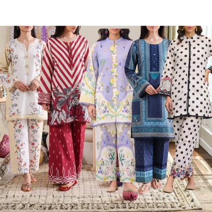 USN-28 Printed Lawn 2 Piece Co-Ord Set for Women | Soft Summer Casual Wear by Saphron