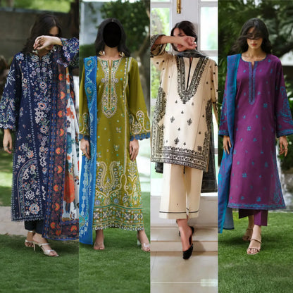 UCA-48 "Breath" Embroidered Cotton Lawn Collection | Casuallite
