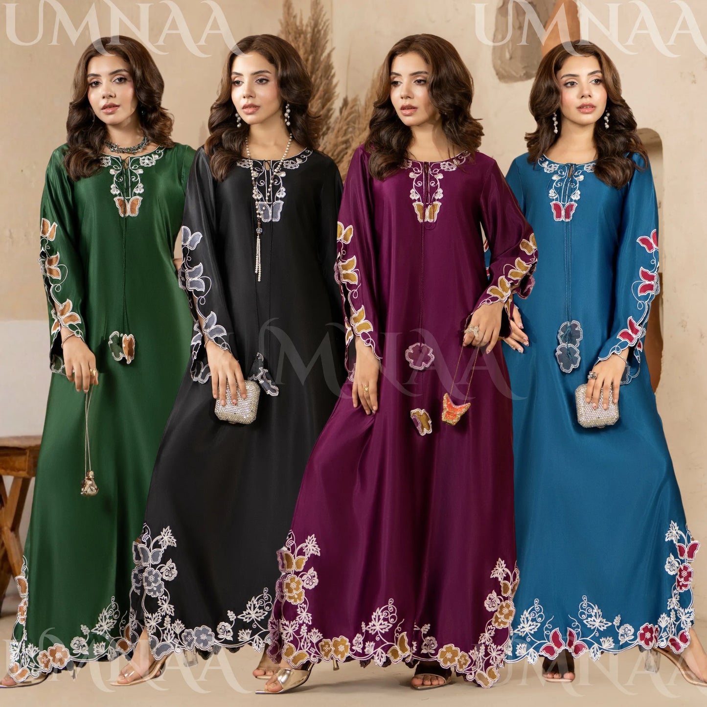 RA-39 Embroidered kaftan 2 Pc - Raniya.h