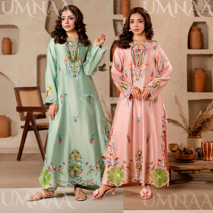 RA-40 Embroidered kaftan 2 Pc - Raniya.h