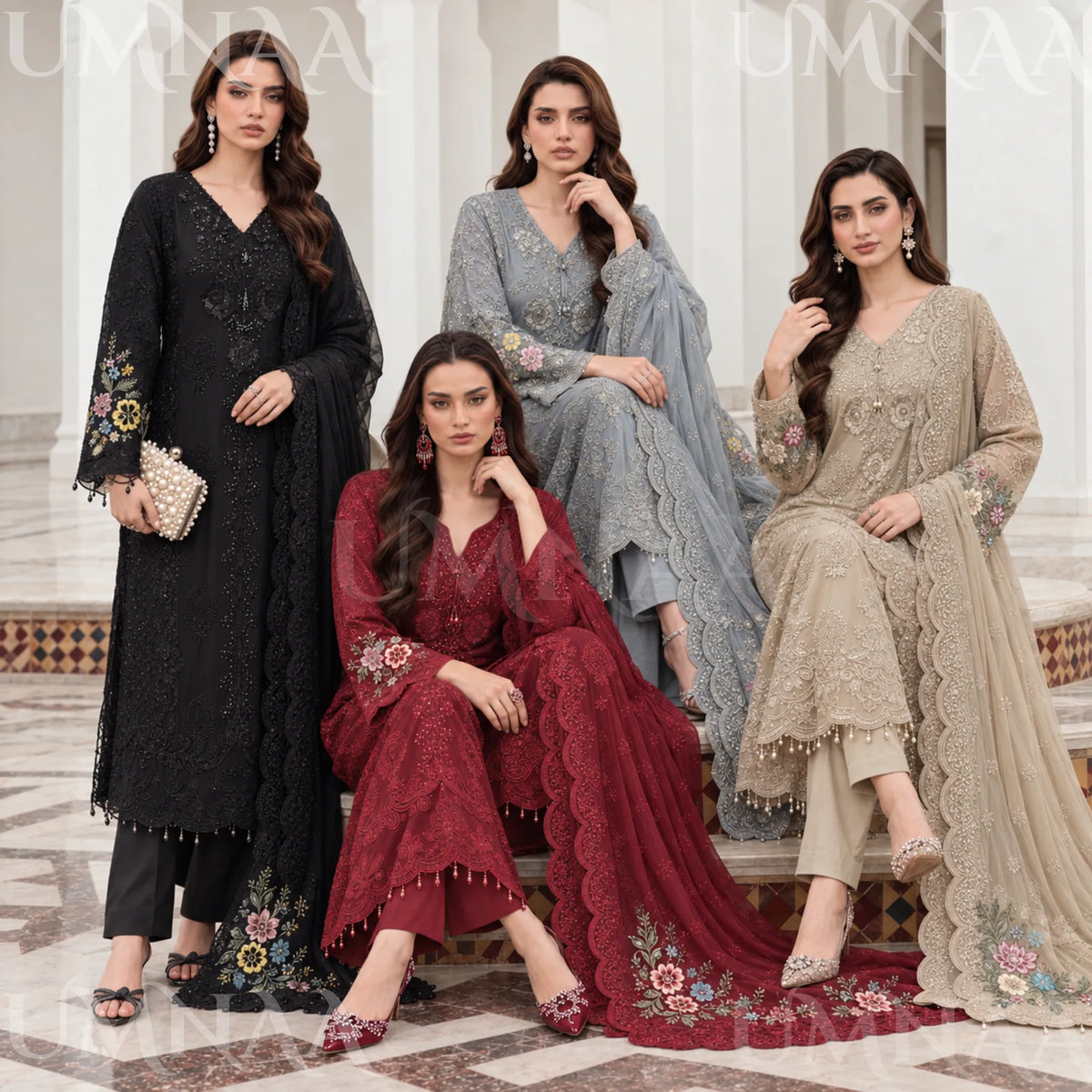 UA-299 Luxury Chiffom Collection 3 Pc | Umnaa
