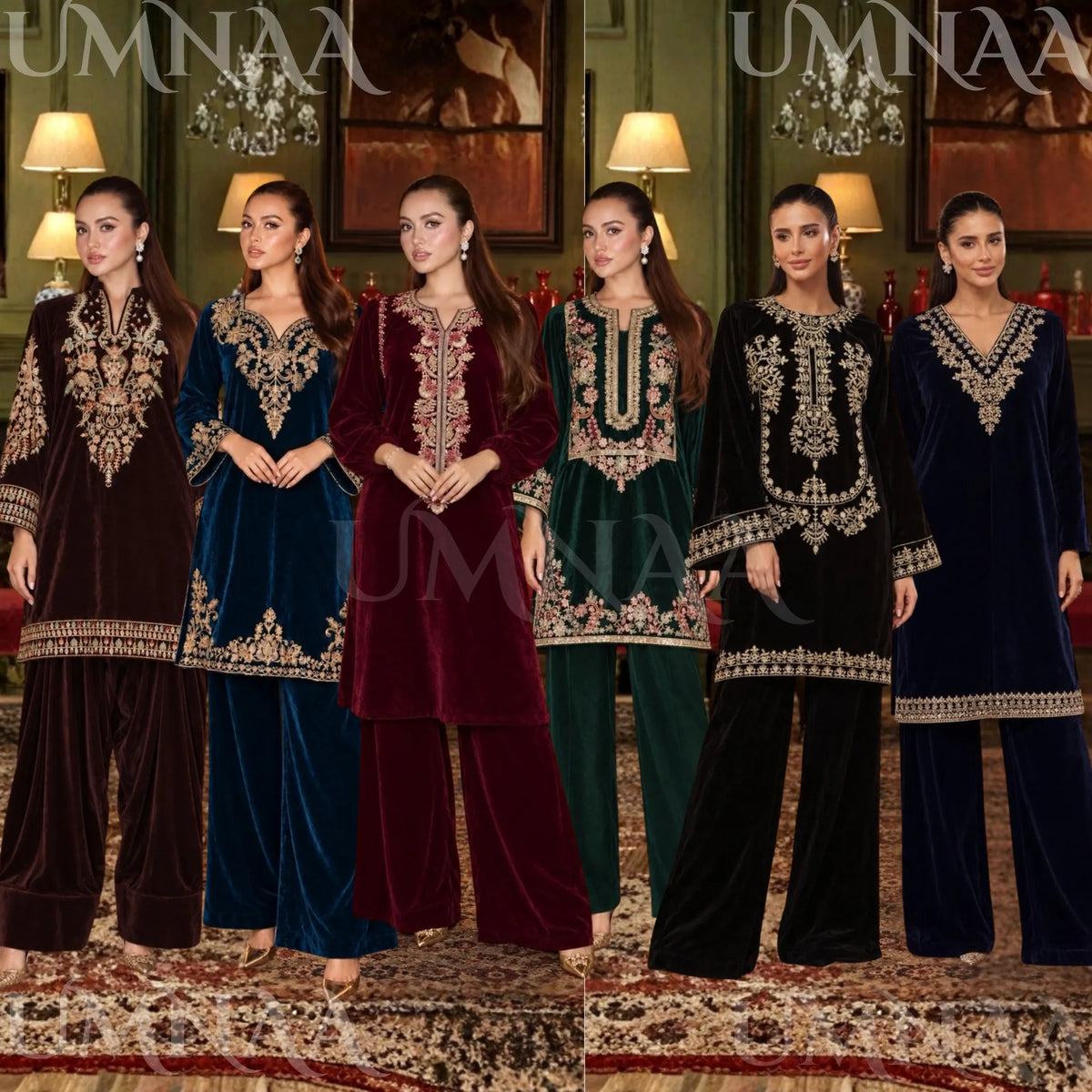 RA-42 Mehr-e-Noor Luxury Velvet Co-Ords | Raniya.h