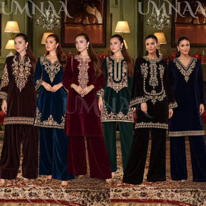 RA-42 Mehr-e-Noor Luxury Velvet Co-Ords | Raniya.h