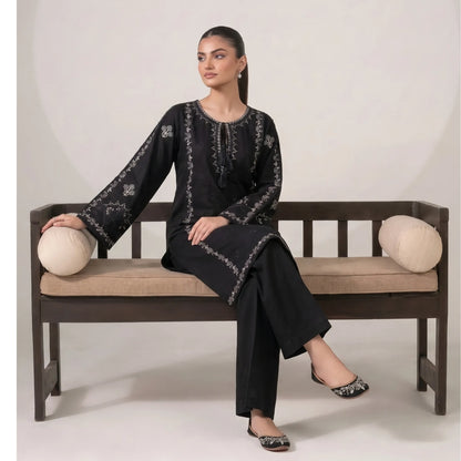 UA-305 Embroidered Dhanak Co-Ord set | Umnaa