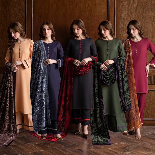 UMS-54 "Venus" by Simrans Palachi Shawl Linen Shalwar kammez Winter Collection