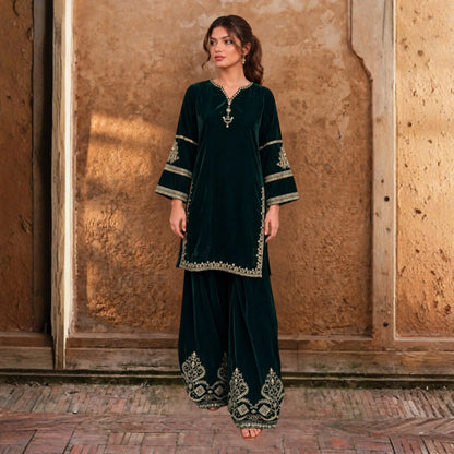 UA-315 Embroidered Farshi Shalwar Cord Set | Umnaa
